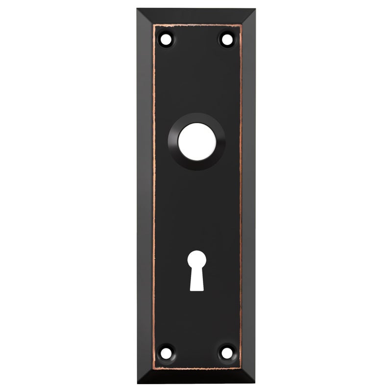 newliplace 2 Pack Mortise Lock Door Plates for Interior Doors, Old Style Mortise Door Knob Replacement, Door Escutcheon Plates Oil Rubbed Bronze - Image 1